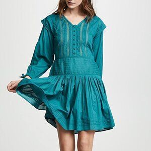 Sea Emerald Hemmingway Micro Pleated Day Dress